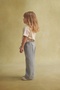 Girl's Interlock Wide Leg Pants Gray Melange - 3