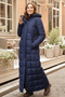 Hooded Quilted Jacket O2005 Navy Blue - 3
