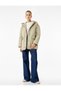 Long Sleeve Buttoned Pocketed Hooded Quilted Coat