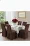 Chair Cover with Pleated Skirt, Chair Cover, 6 Pieces, Stain-Resistant, Elastic and Flexible