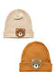 Baby Boy Bear Embroidered 2-Piece Cotton Hat