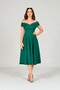 Midi Boat Neck Dress - Emerald Green