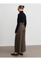 72220 Double Belted Pleated Fabric Trousers-Khaki - 2