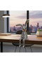تمثال أرنب فضي جالس لديكور الرف، تمثال صغير للعرض المنزلي، بمظهر عصري - 5