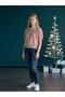 Girl's Plush Stone Baby Written Short Sleeve Sweater - 6