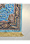 Practical and Portable Silk Textured Prayer Rug with Bag – Turquoise with Carpet Pattern – Zippered - 3