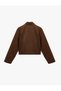 Long Sleeve Pocketed Stand Collar Buttoned Double Breasted Short Cashmere Coat - 4