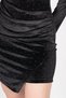 Women's Winter Black Velvet Luxe Draped Dress Velvet Sparkle Dress Stylish Daily Comfortable Dress 50345 - 3