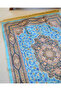 Practical and Portable Silk Textured Prayer Rug with Bag – Turquoise with Carpet Pattern – Zippered - 2