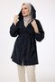 6147 - Stylish Comfortable Hooded Waist Belt Tied Long Tunic Denim Jacket
