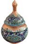 Handmade Enamel Copper Candy Sugar Bowl with Diamond-Cut Design
