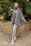 Silver Hooded Button Glittery Knitwear Cardigan - 3