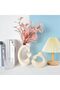 Ceramic Vases - 2 Pcs Modern Decorative Home Vases (White) - 6