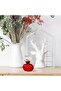 Pomegranate Shaped Glass Vase - Small Red Glazed Decorative Table Ornament - 4