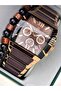 Men's Watch, Steel-Silicone Band, Functions Active, Brown Calendar, Stylish Box, Bracelet Gift