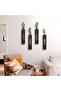 Wood Wall Planter 4 Pack, Farmhouse Indoor Pocket Wall Vases, Rustic Pine (Black) - 4