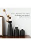 Ceramic Vase Set of 3 - Matte Black, Minimalist Boho - 2
