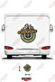 Caravan Sticker Decal with Mountain and Compass Image with the Words'Adventure' Written on It
