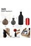 Ceramic Vase Set of 3 - Rustic Farmhouse Decorative Pottery Vases (Black) - 2