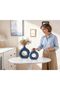 Ceramic Vase Set of 2, Hollow Geometric Modern Home Decor (Blue) - 6