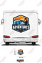 Camping Adventures Written on the Caravan and Nature Images on the Caravan Sticker Coating