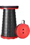 Folding Camping Stool, Portable Collapsible Telescopic Height Adjustable (Red)