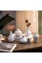 Ceramic Flower Vase Set White - 5 Mini Table Centerpieces (Farmhouse/Boho)