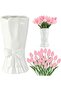 Cute Bow Ceramic Vase, 9.64in Large White Modern Vase
