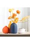 Ceramic Vase Set of 3 - Minimalist Multi-Color (Yellow, Orange, Blue) for Home Decor - 4