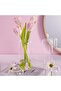 Glass Bud Vase Set of 6, Modern Hand-Blown Small Bud Vases, Clear Cylinder - 3