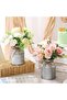 5.12 Inch Farmhouse Rustic Metal Milk Can Vase with Bow (Iron Color) - 2
