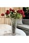 12" Crystal Glass Vase, Diamond Cut Design, 12 in Tall Round Clear Flower Vase - 5