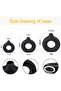 Ceramic Vases Set 3 - Round Matte Donut Boho Vases, Black - 2