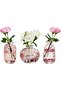 Glass Flower Vases Set of 3, Pink Mini Decorative Bottles, Modern Table Centrepiece
