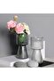 Glass Vase for Flowers - Modern Ribbed Vase for Home Decor (Clear) - 5