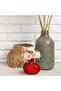 Pomegranate Shaped Glass Vase - Small Red Glazed Decorative Table Ornament - 3