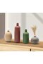 Ceramic Vase Set of 4 - Minimalist Boho Home Decor (Red/Green/Dark Brown/Grey) - 5