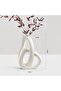 Modern White Ceramic Flower Vase (23 cm) - 5