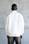 Men's Flower Embroidered High Neck Sweatshirt Ecru - 4