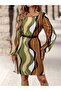 Women All-Over Printed Round Neck Mini Dress - 4