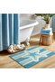 Blue Sea Summer Bathroom Rug, Non-Slip Washable Nautical Bath Mat (15.7x23.6 in) - 8