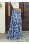 Women Blue Paisley Maxi Skirt - 3