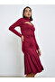 Black Cut-Out Yoke Knee Length Dress