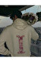 Kiss Design Lettered Oversized Hooded Sweatshirt Hoodie