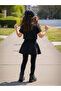 Solid Bow Printed Skirt with Leggings Set - 5