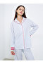 Striped Contrast Trim Piping Shirt and Pyjama Set - 2