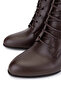 Women's Genuine Leather Brown Heeled Boots - 3