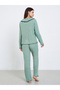 Rib Flounce Tie Detail T-Shirt and Pyjama Set - 5