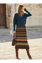 Women Ethnic Print Midi Bodycon Skirt - 3