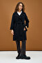 Black Wide Collar Double-Breasted Cashmere Coat - 3